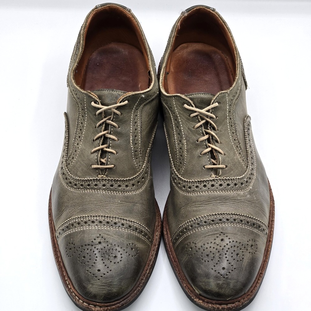 Allen Edmonds Mens 15 Olive Green Cap Toe Brogue Oxford Dress Shoes Dainite USA